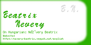 beatrix nevery business card